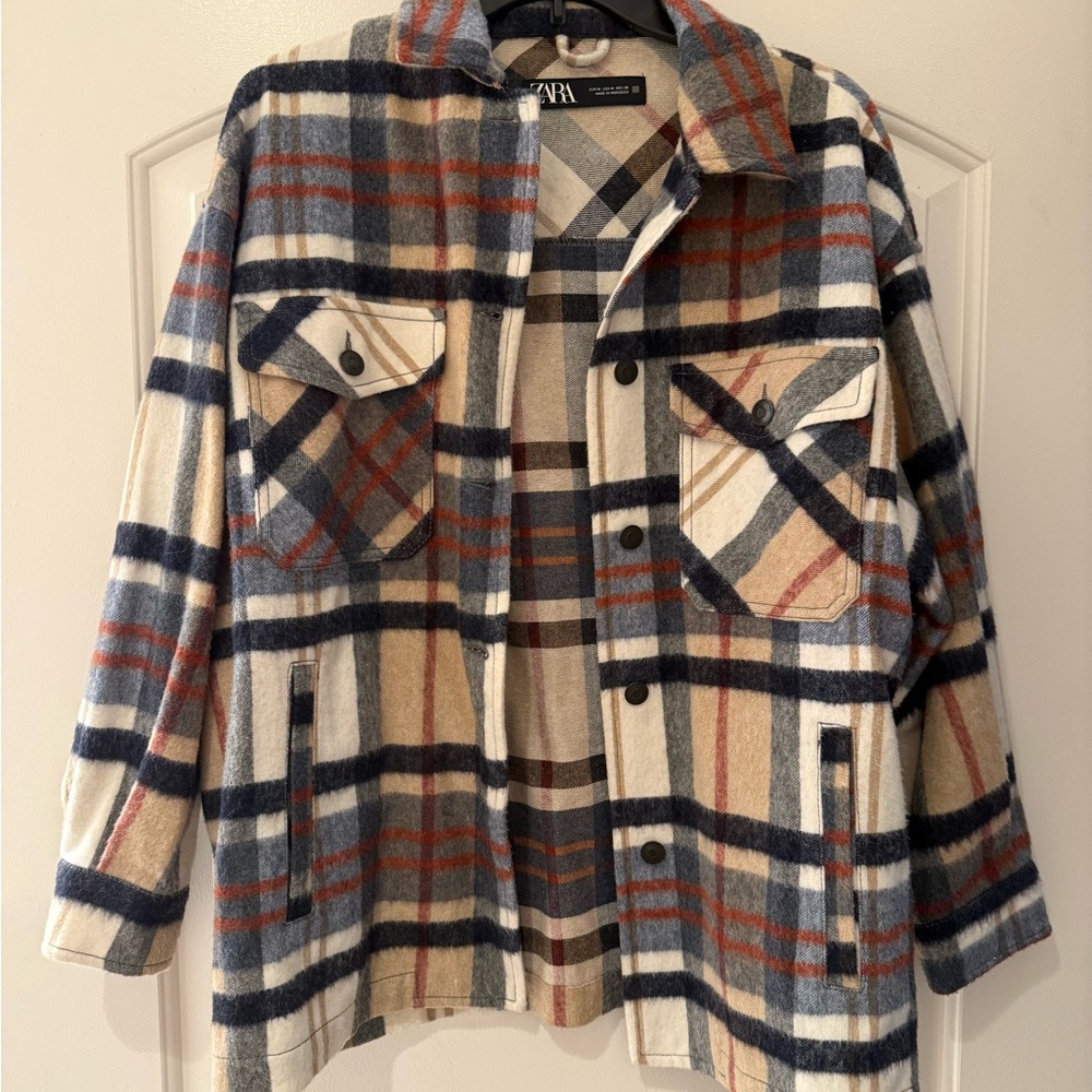 Zara Multicolor Plaid Shirt Jacket